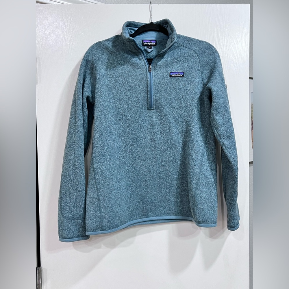Patagonia Women’s Better Sweater 1/4 Quarter Zip Fleece size Large shadow blue